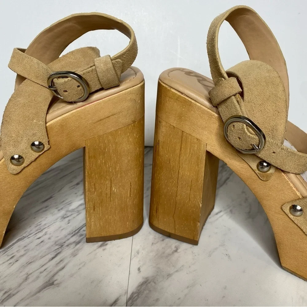 Sam Edelman Rosalind Tan Platform Heeled Sandal 9.5